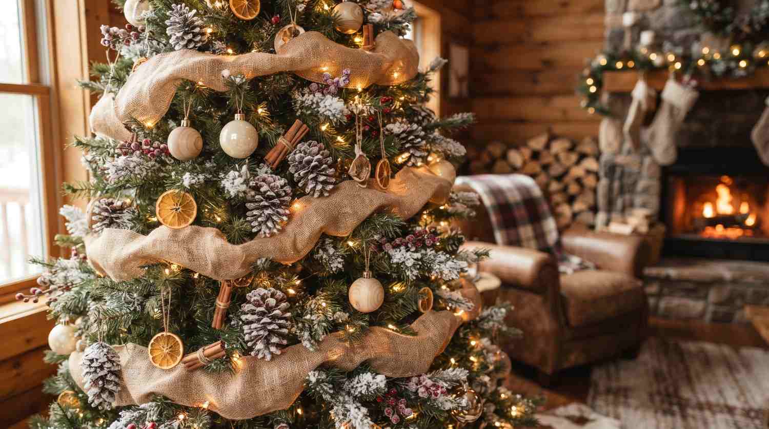 Rustic Burlap and Pinecone Garland