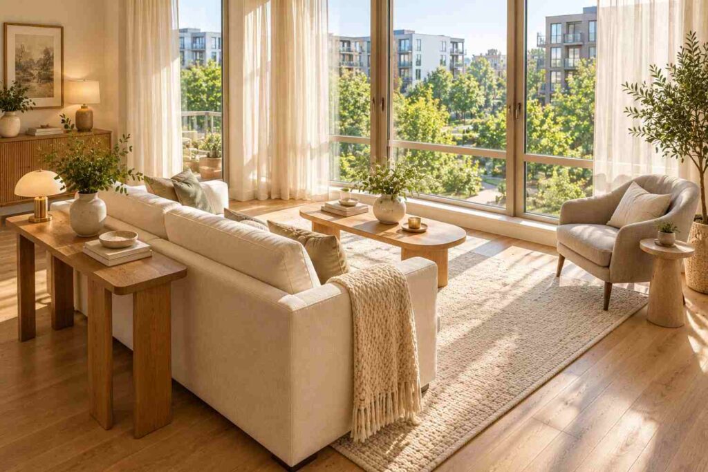 Sunlit Scandinavian Living Room