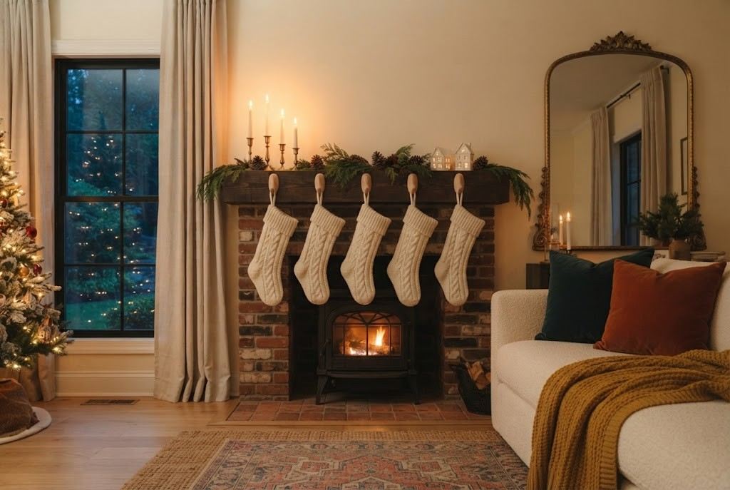 Knitted Cable-Cream Stockings