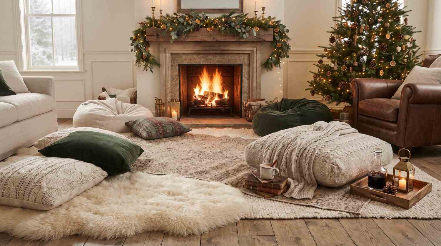 Cozy Floor Cushion Seating Area