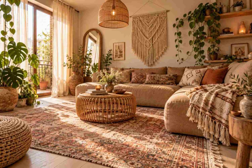 Sunlit Bohemian Living Room