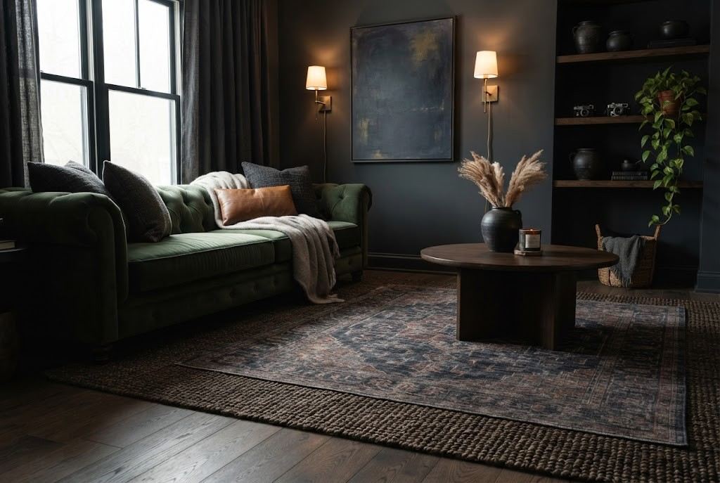 Dark Layered Vintage Rugs