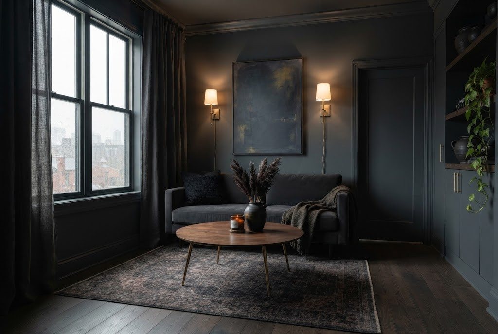 Moody Monochromatic Wall and Trim