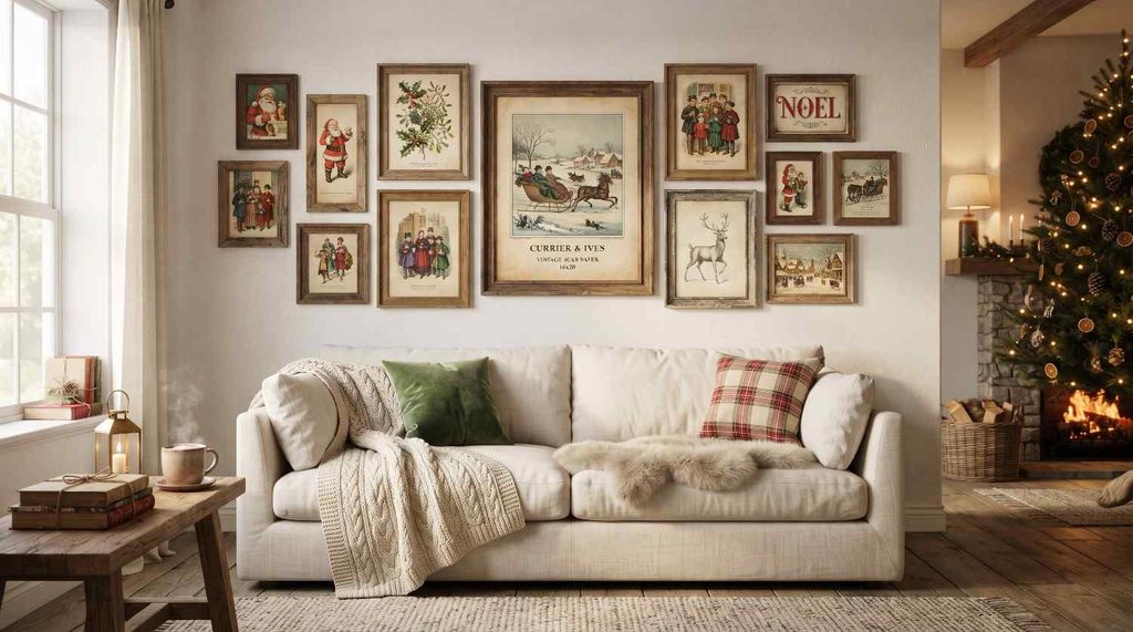 Vintage Holiday Print Gallery Wall