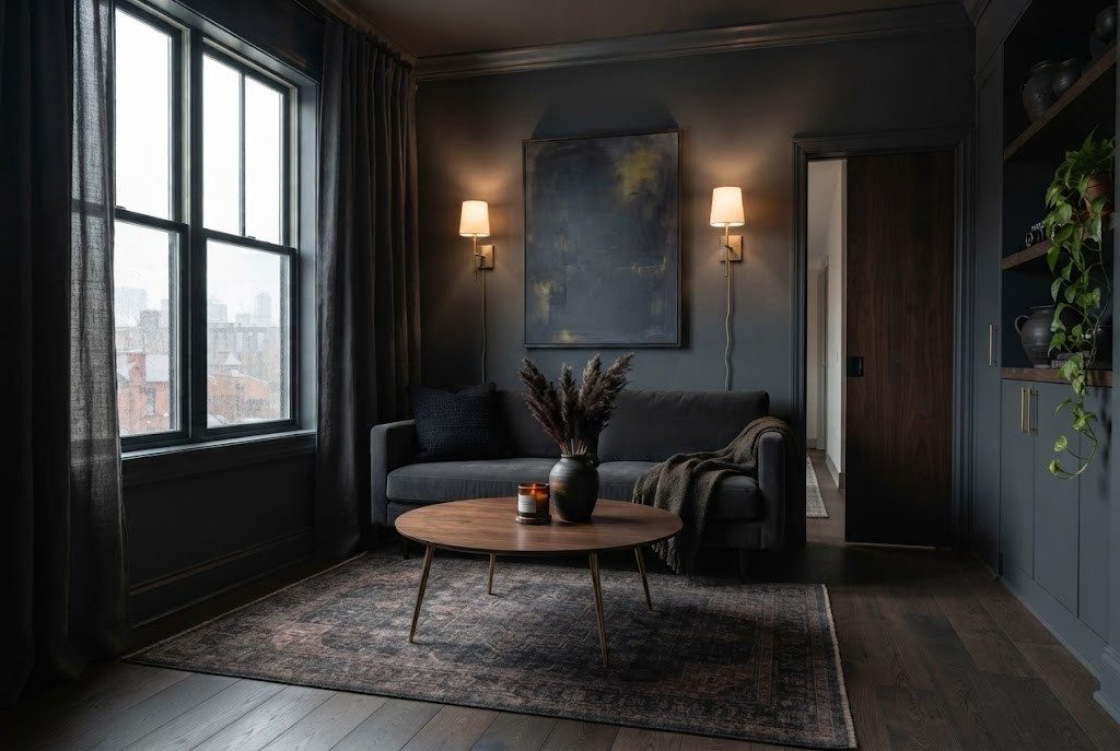 Dark Wood Pocket Sliding Doors