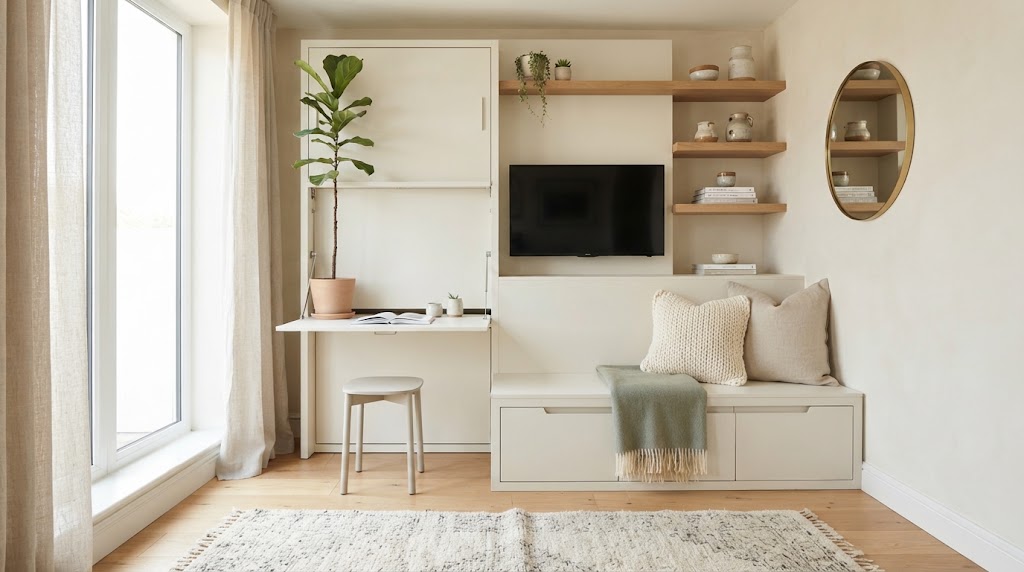 Choose a multi-functional wall bed.