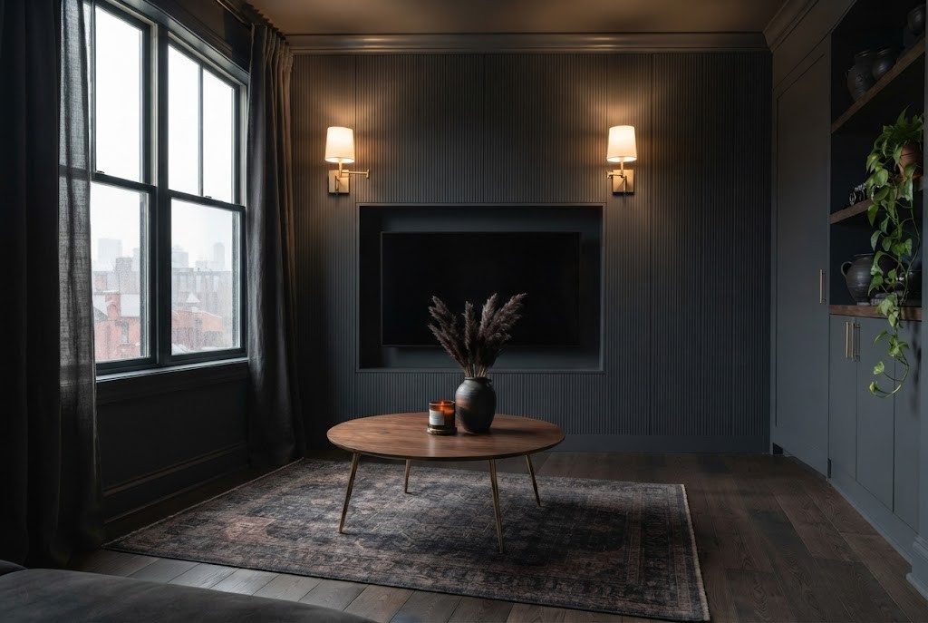 Flush Built-In Dark Media Niche