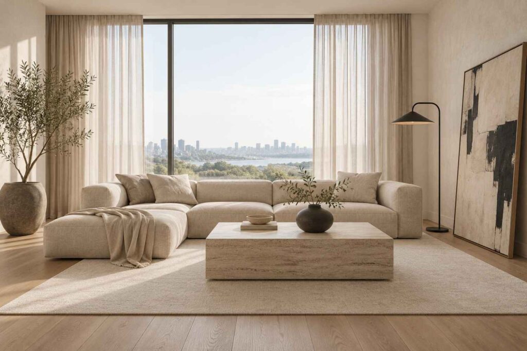 Sunlit Minimalist Living Room