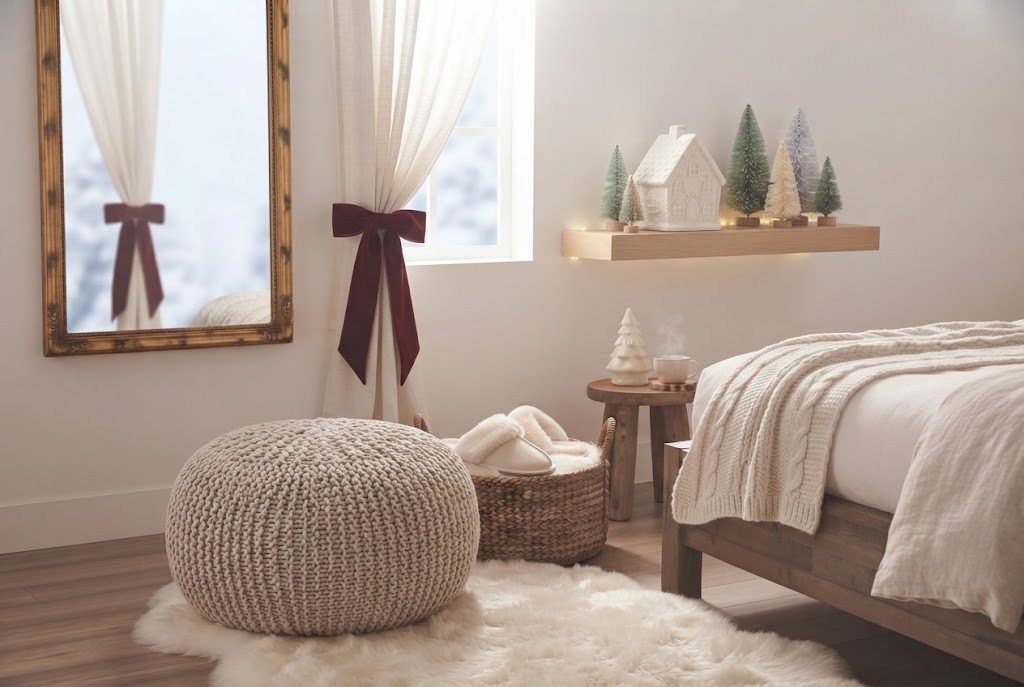 Chunky Knit Pouf