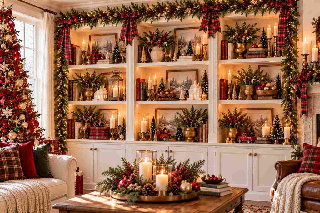 Plaid Ribbons and Ornaments