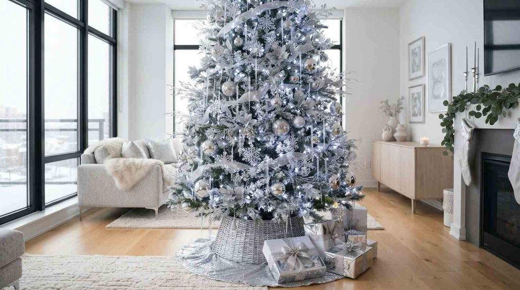 Sparkling Crystal and Metallic Silver Ice