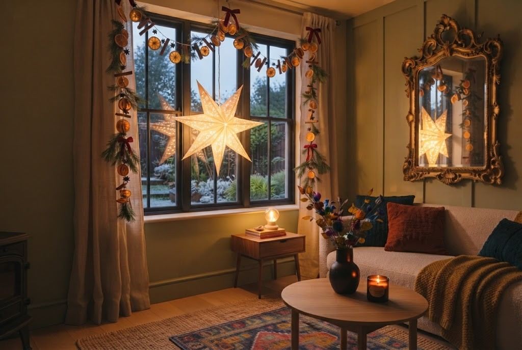 Illuminated White Paper Star Lantern