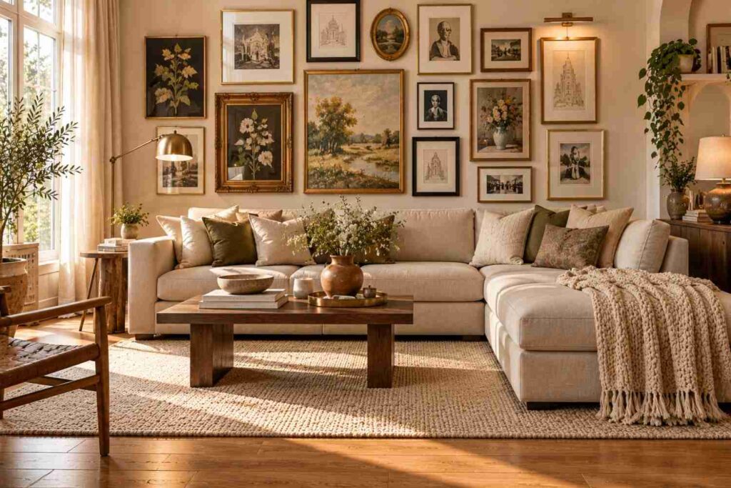Sunlit Gallery Wall Living Room
