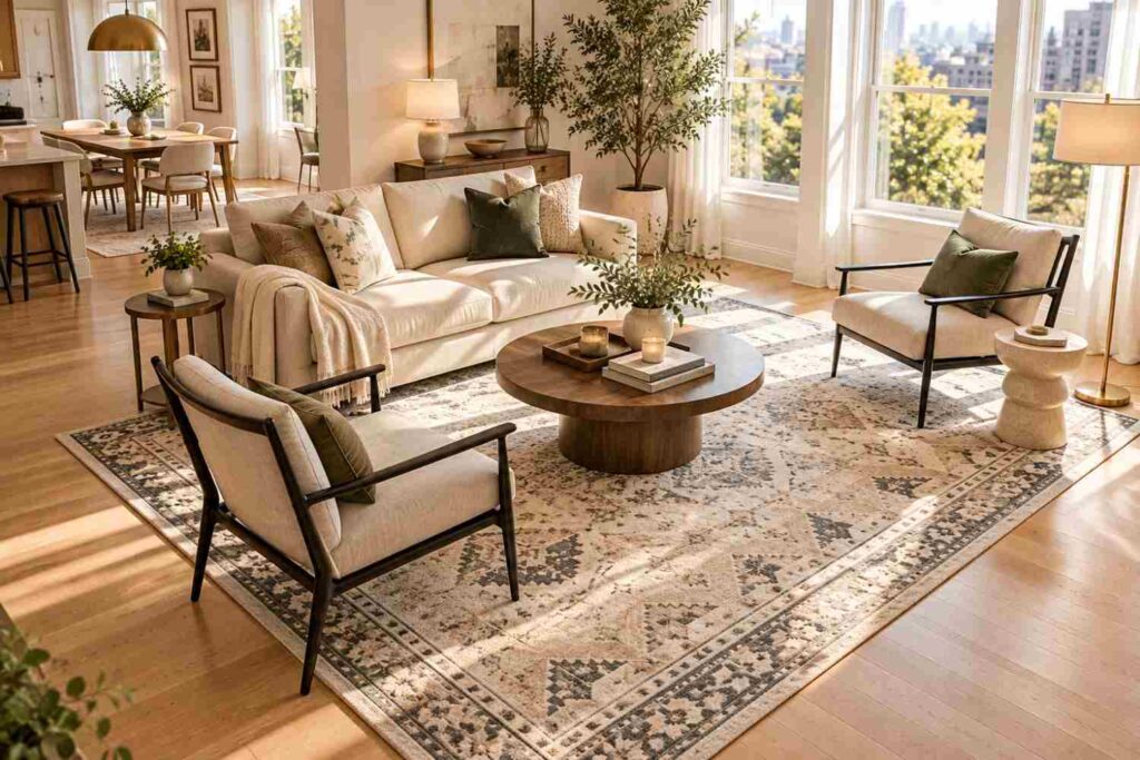 Sunlit Scandinavian Living Space