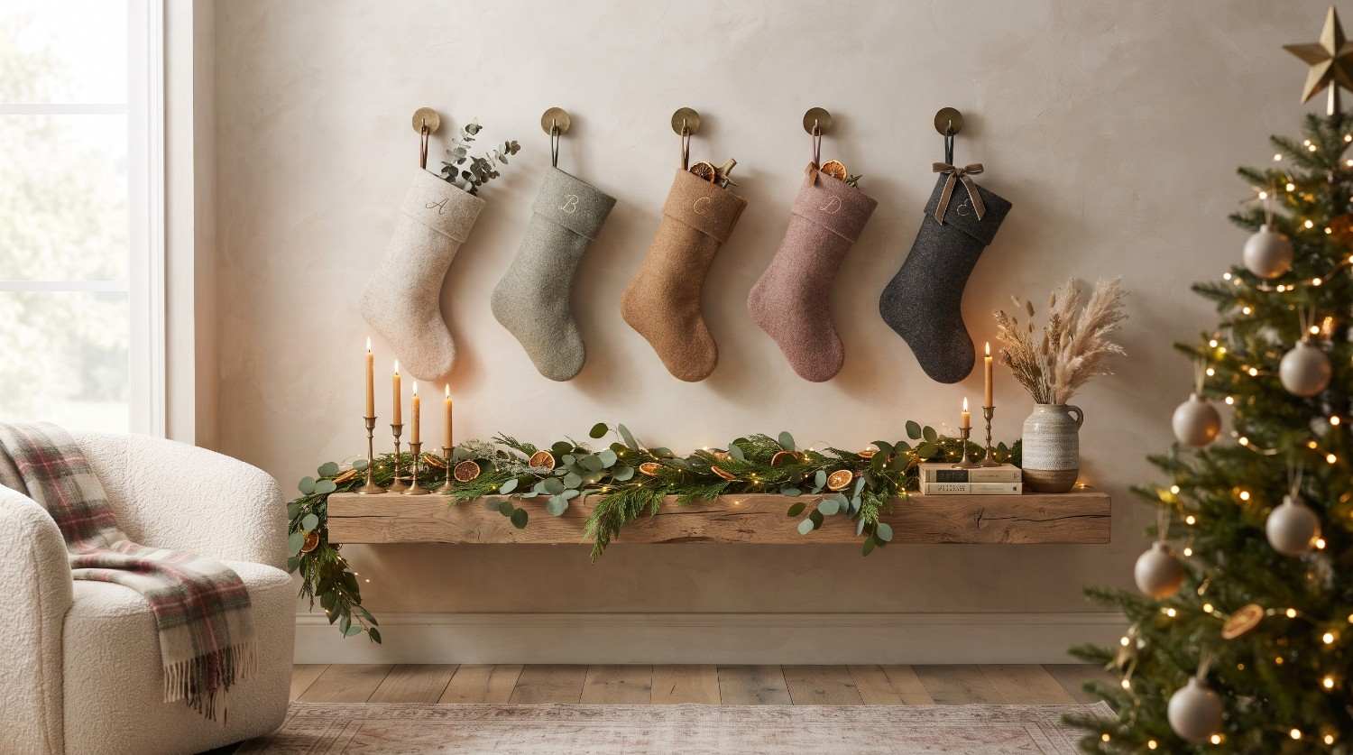 Rustic Bell and Ribbon Garland

