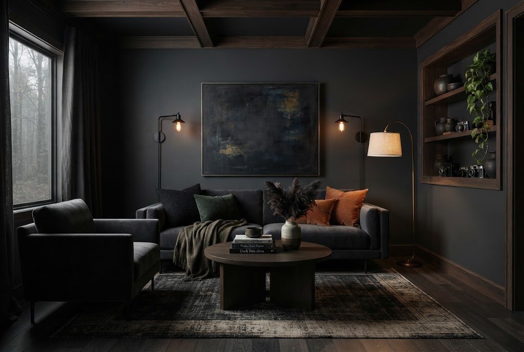Low-Profile Dark Wood Seating