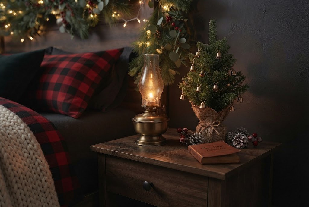 retro feather tree nightstand