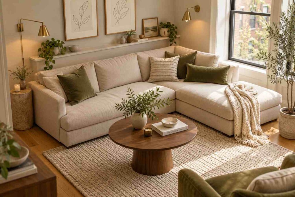  Scandinavian Living Room with Olive Accents