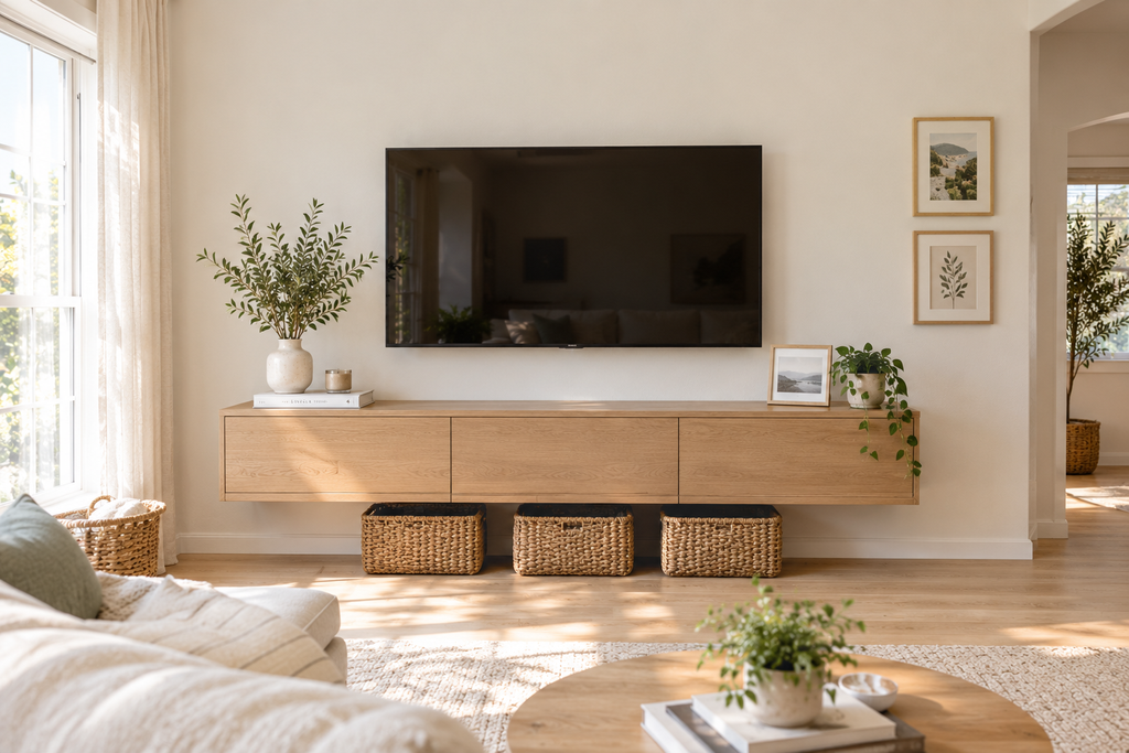 Scandinavian Living Room with Natural Decor