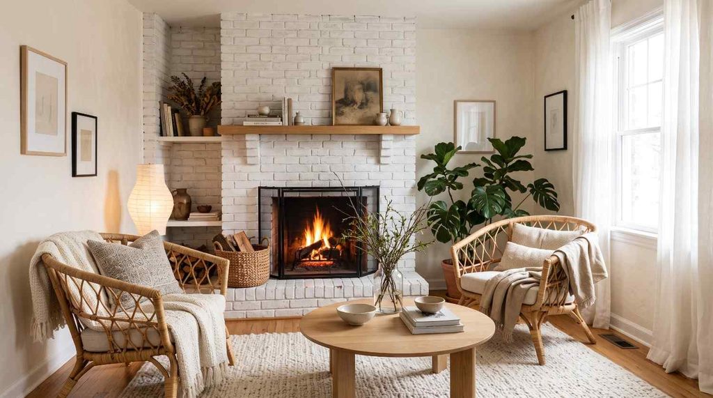 whitewashed-brick-fireplace-living-room
