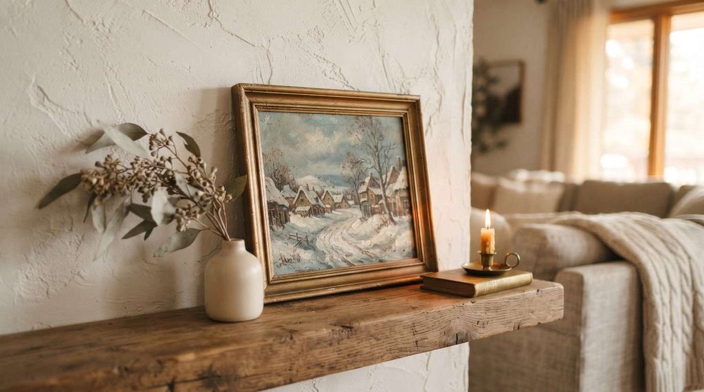 Brushed gold star-shaped trinket tray resting on a dark wood shelf next to a stack of books