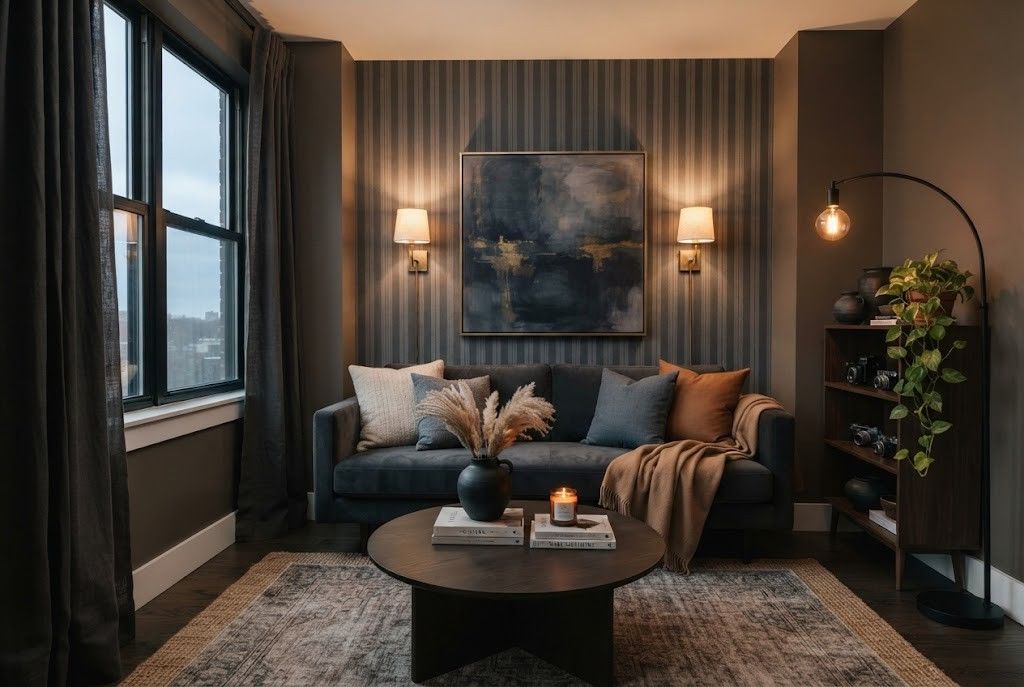 Dark Vertical Stripe Wallpaper