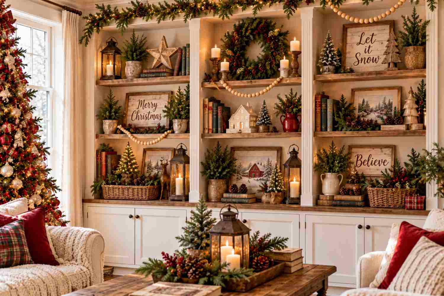 Rustic Lanterns and Pinecones