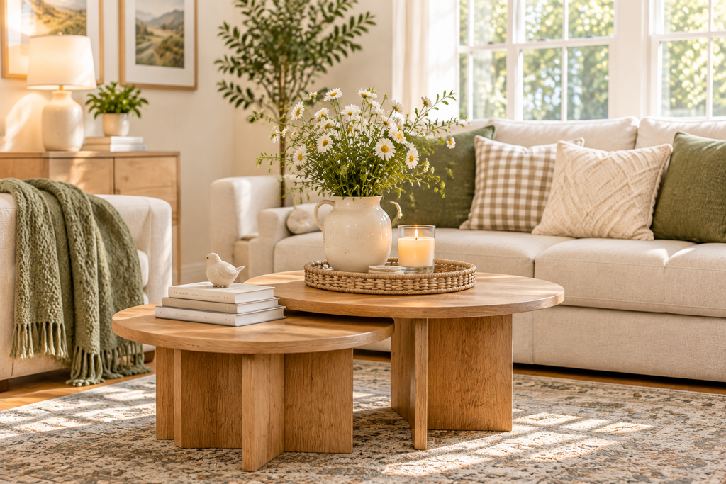 Sunlit Cozy Scandinavian Living Room
