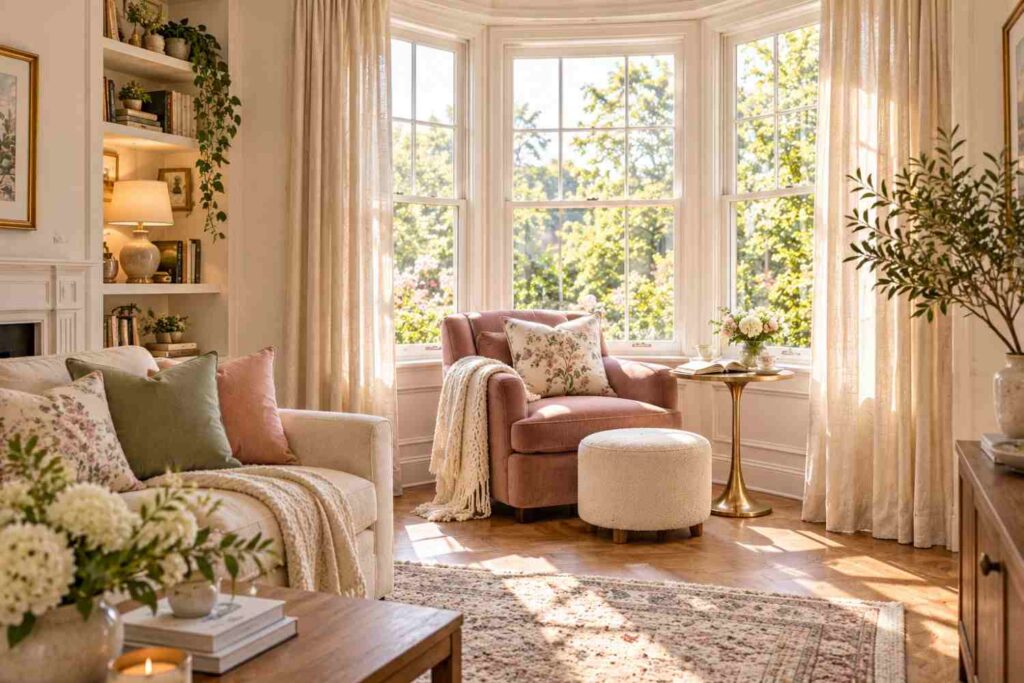Sunlit Bay Window Reading Nook