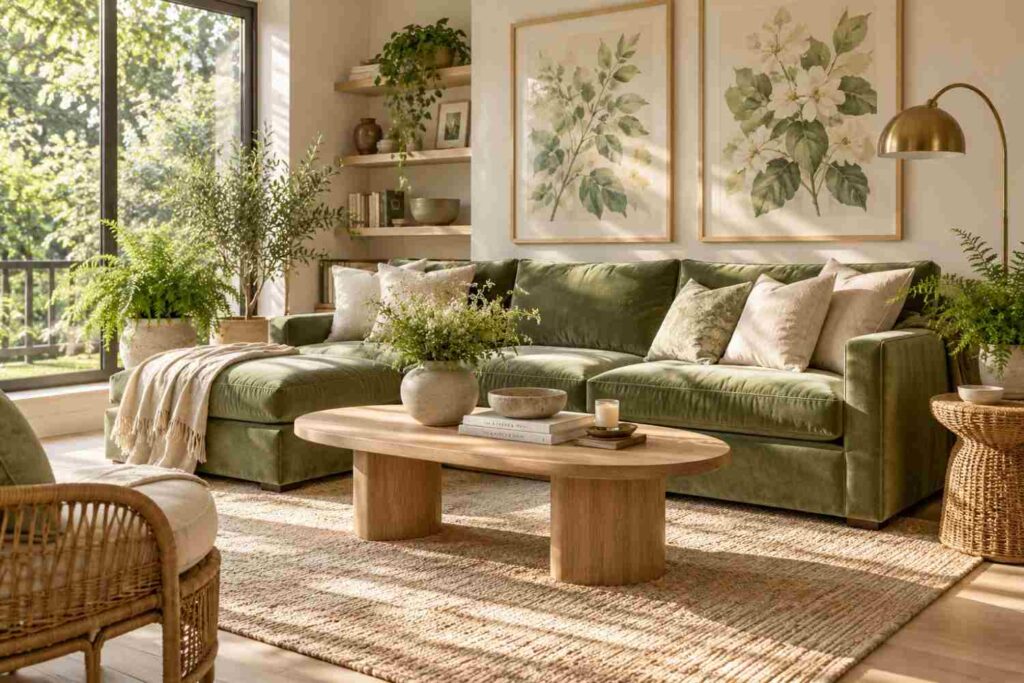 Sunlit Scandinavian Lounge with Greenery