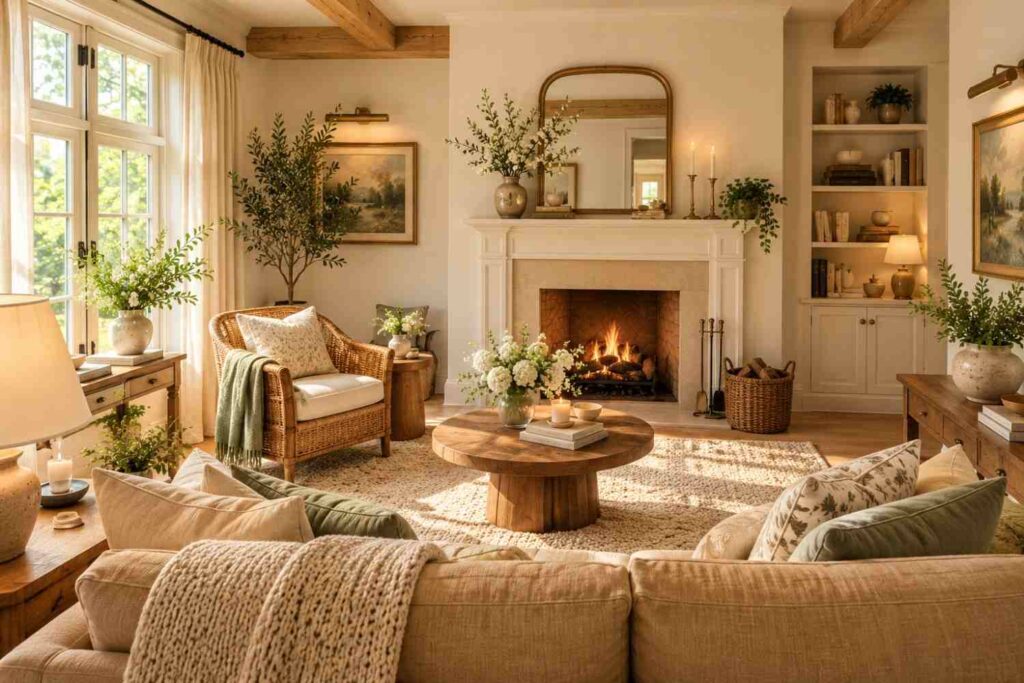 Sunlit Farmhouse Living Room Retreat