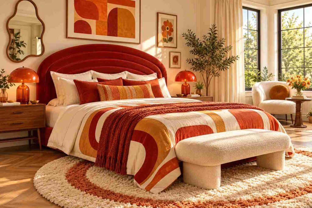 Sunlit 1970s-Inspired Bedroom