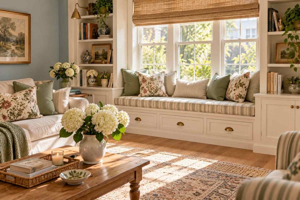 Sunlit Cottage Reading Nook