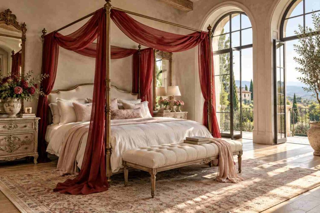 Sunlit Tuscan Canopy Bedroom