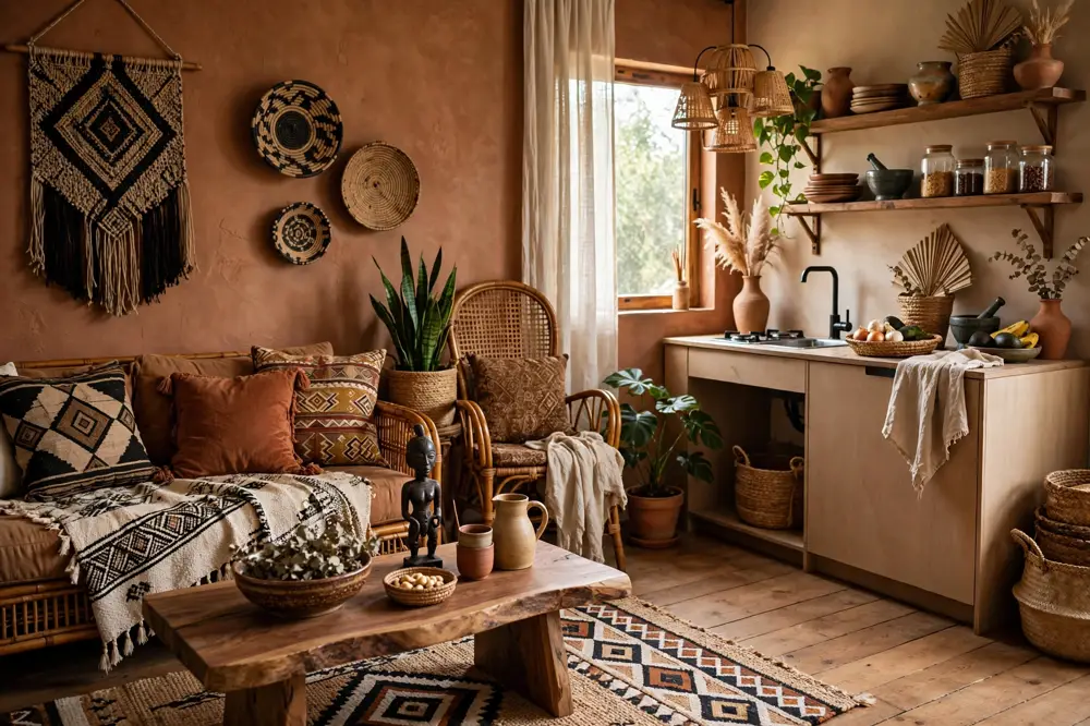 Afrohemian studio apartment