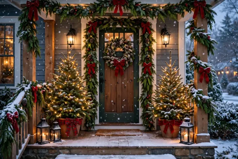 Charming Christmas porch decor