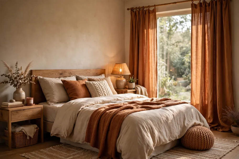 Cozy bedroom curtains