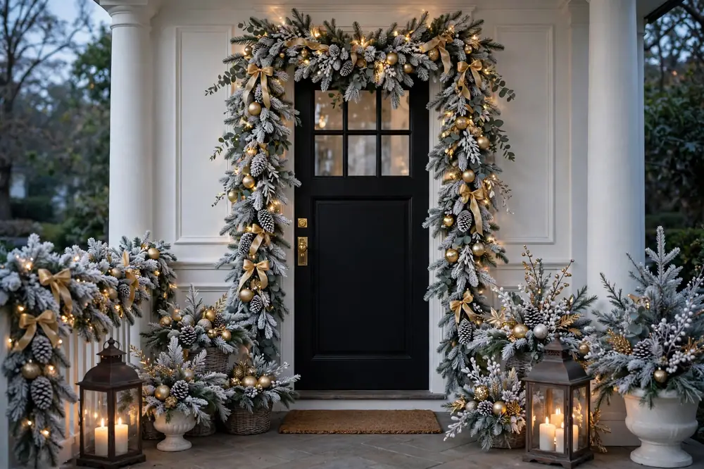 Elegant Christmas porch decor