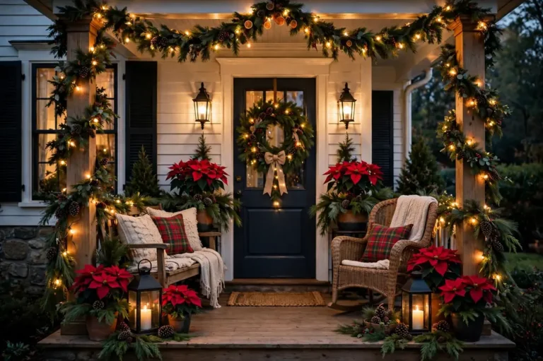 Front porch Christmas decor ideas