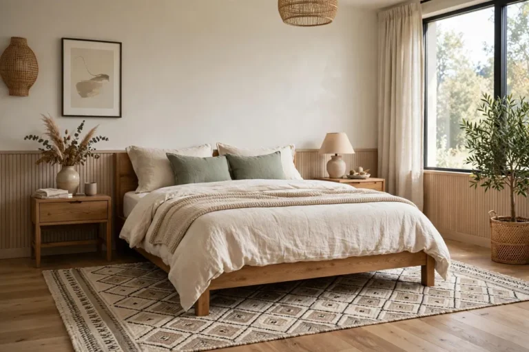Bedroom rug placement