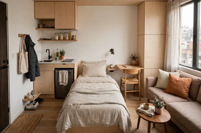 Tiny studio apartment layout