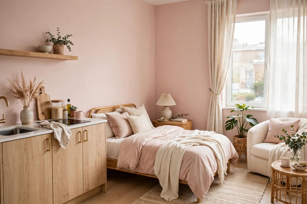 Soft blush walls