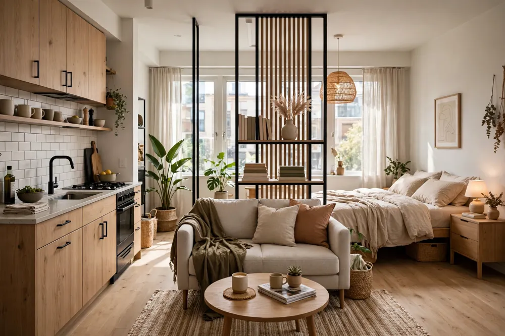 Studio apartment define zones tip