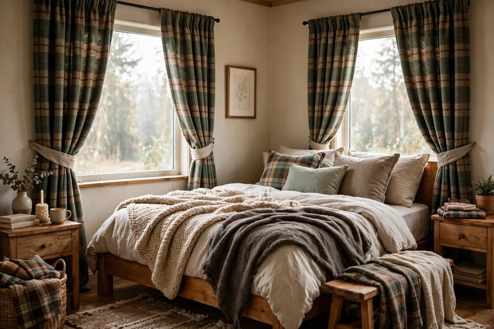 Flannel cozy curtains