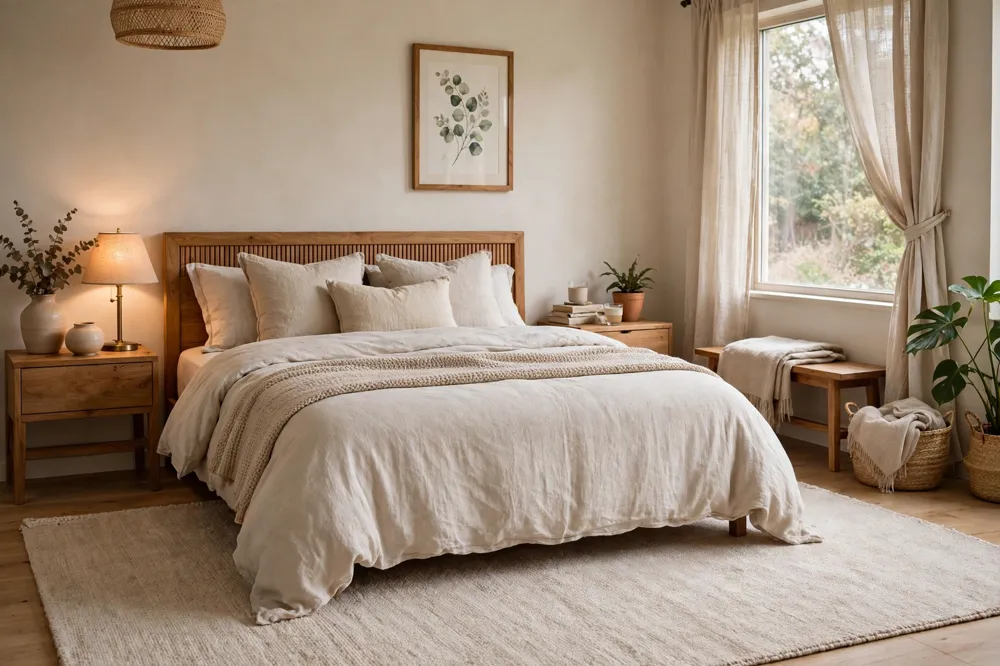 Light beige bedroom rug