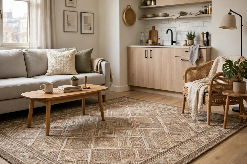 Studio apartment right rug size