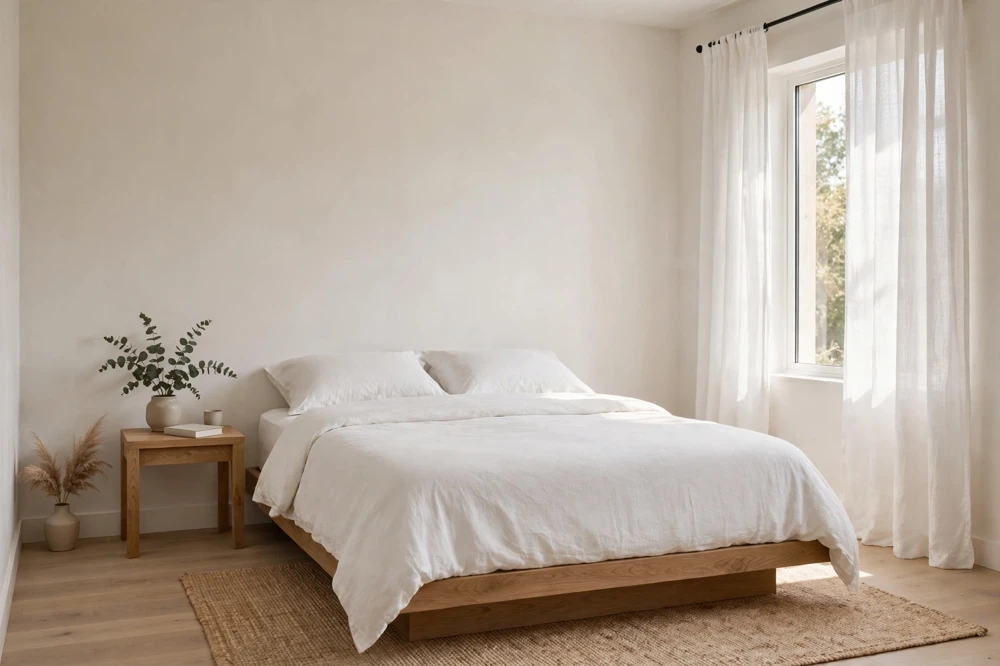 Simple white curtains