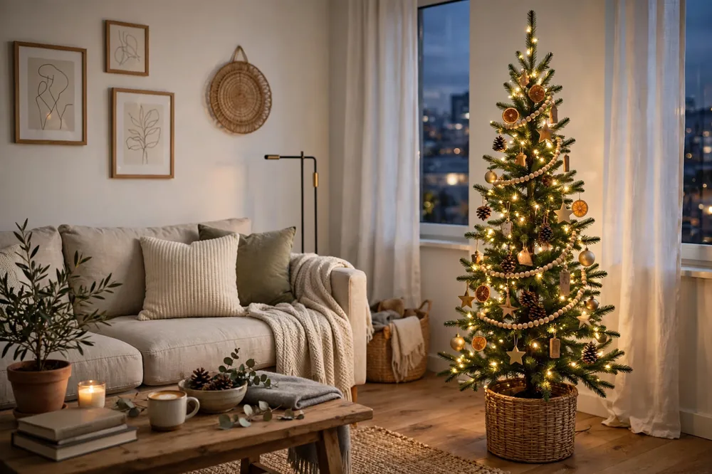 Slim pencil tree for apartment