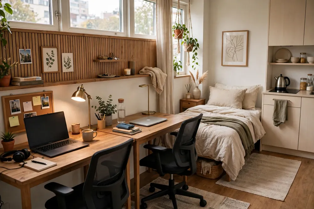 Double desk setup