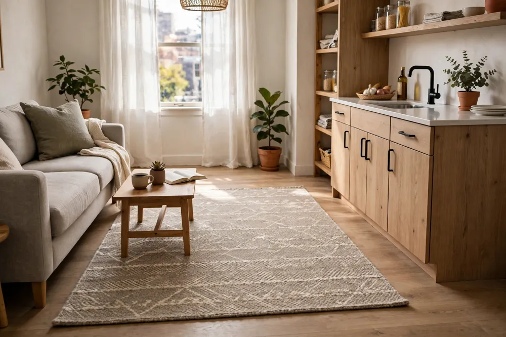 Studio apartment low pile rug